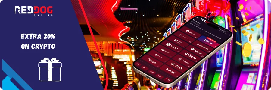 Red Dog Casino crypto deposit bonus with 20 percent boost